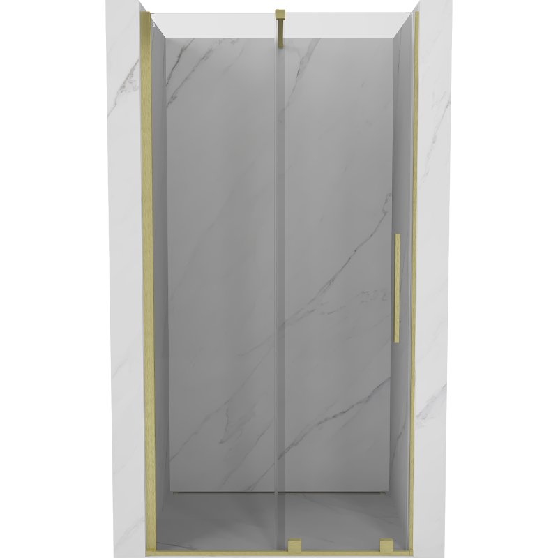 Mexen Velar Schiebetür für die Dusche 120 cm, transparent, gebürstetes Gold - 871-120-000-01-55