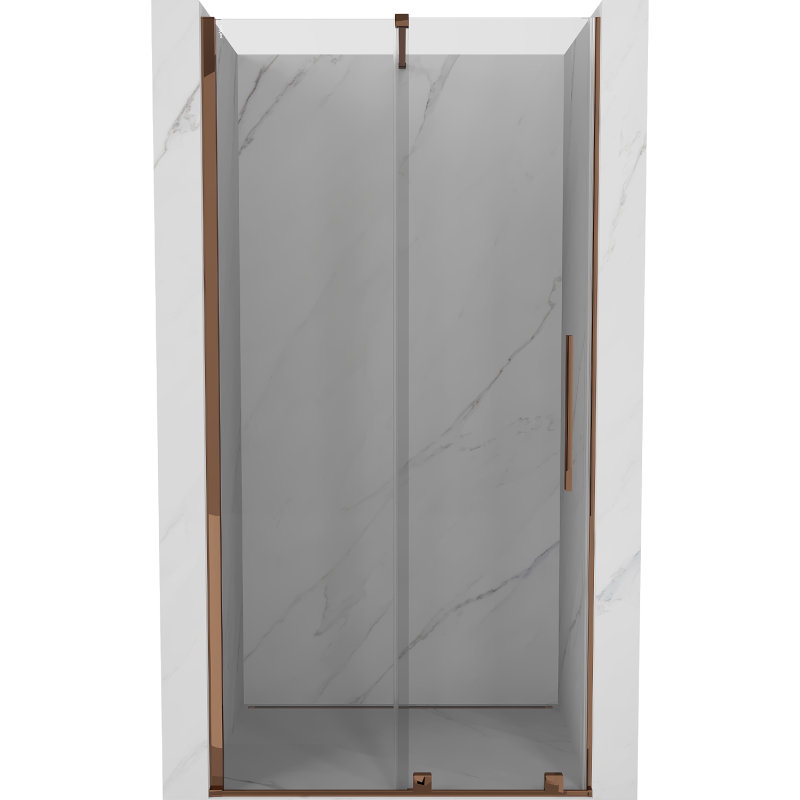 Mexen Velar Schiebetür Duschabtrennung 90 cm, transparent, Roségold - 871-090-000-01-60