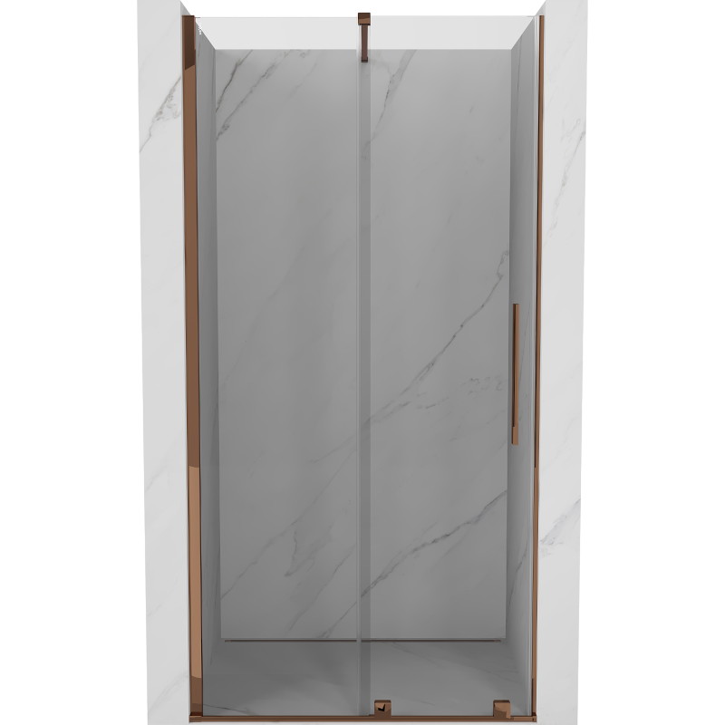 Mexen Velar schiebetür-Duschwand 100 cm, transparent, Roségold - 871-100-000-01-60