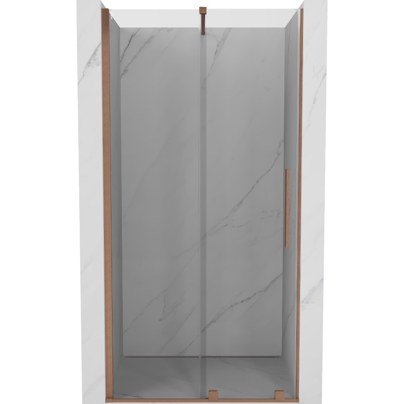 Mexen Velar Schiebetüren für die Dusche 110 cm, transparent, gebürstetes Kupfer - 871-110-000-01-65