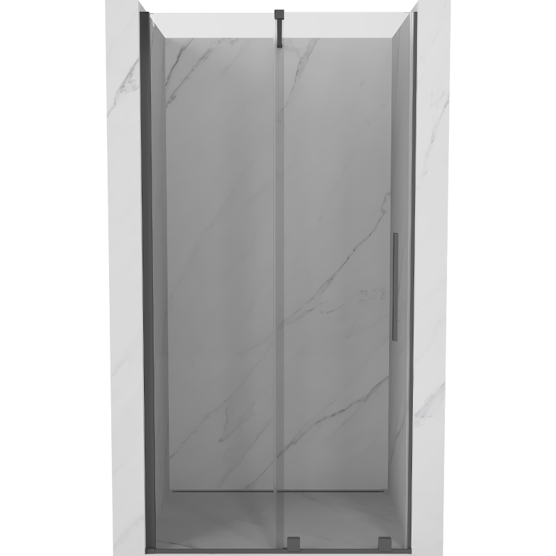 Mexen Velar Duschschiebetüren 90 cm, transparent, gebürstetes Gun Gray - 871-090-000-01-66