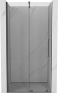 Mexen Velar Schiebetür Dusche 100 cm, transparent, gebürstet Gun Grau - 871-100-000-01-66
