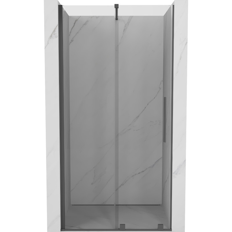 Mexen Velar Schiebetüren für die Dusche 110 cm, transparent, gebürstetes Gun Gray - 871-110-000-01-66