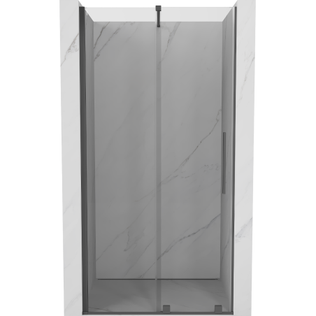 Mexen Velar Schiebetür für Dusche 110 cm, transparent, gebürstetes Gun Gray - 871-110-000-01-66