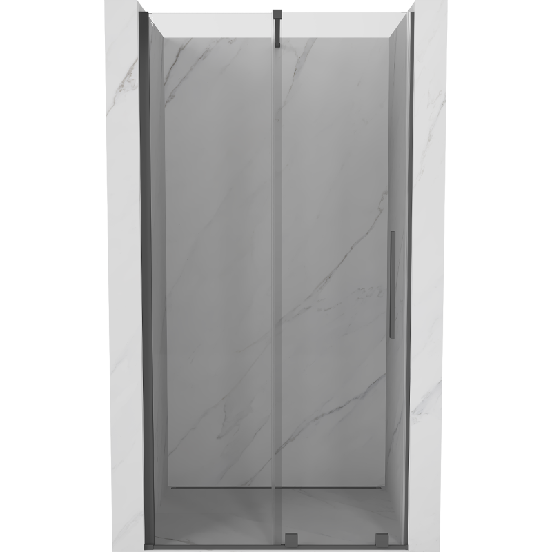Mexen Velar Schiebetür für Dusche 120 cm, transparent, gebürstetes Gun Gray - 871-120-000-01-66