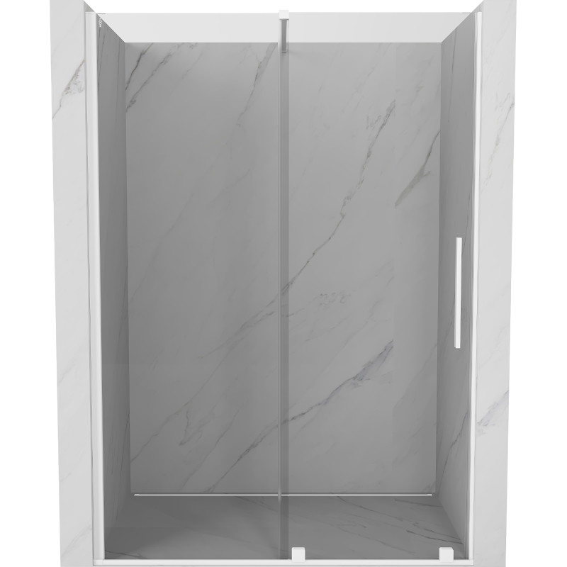 Mexen Velar verschiebbare Duschabtrennung 140 cm, transparent, weiß - 871-140-000-01-20