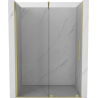 Mexen Velar Schiebeduschtür 130 cm, transparent, gold gebürstet - 871-130-000-01-55