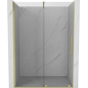Mexen Velar Schiebetüren 140 cm, transparent, gebürstetes Gold - 871-140-000-01-55