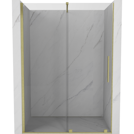 Mexen Velar Schiebetür Duschkabine 160 cm, transparent, gebürstetes Gold - 871-160-000-01-55