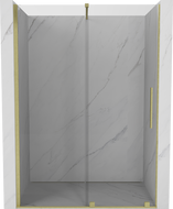Mexen Velar Schiebetür Duschkabine 160 cm, transparent, gebürstetes Gold - 871-160-000-01-55