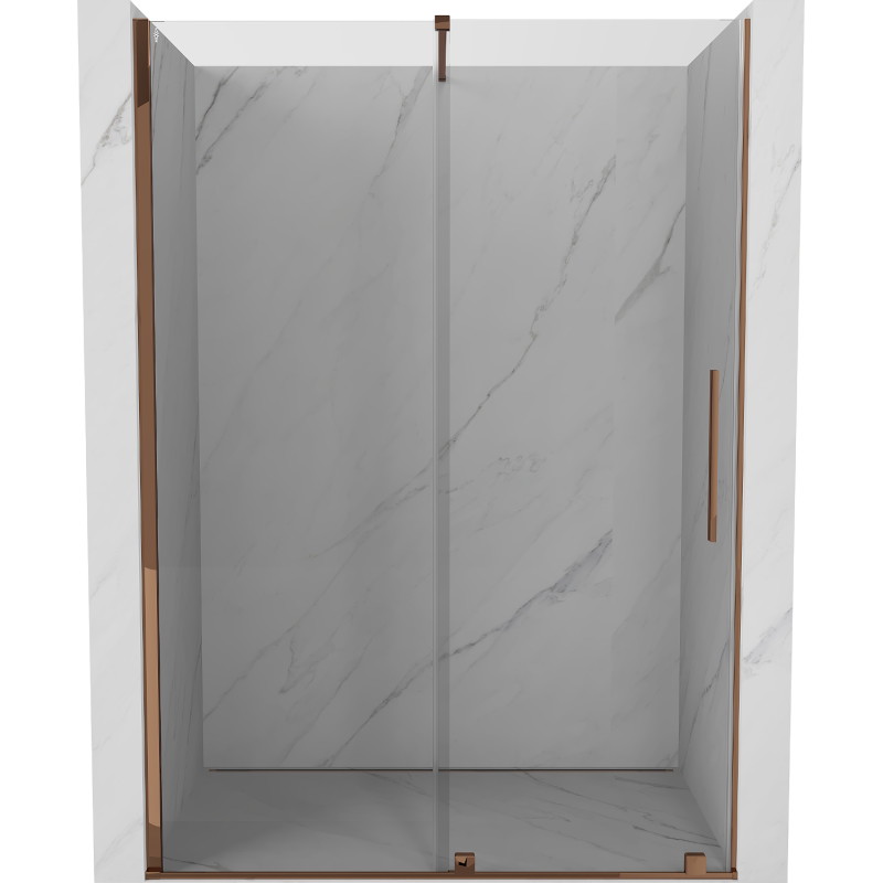 Mexen Velar Schiebetür Duschkabine 140 cm, transparent, Roségold - 871-140-000-01-60