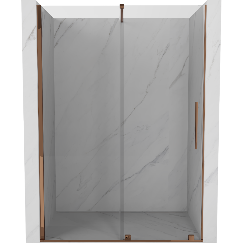 Mexen Velar Schiebetür-Duschwand 140 cm, transparent, Roségold - 871-140-000-01-60