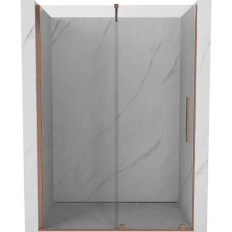 Mexen Velar 140 cm breite, transparente, gebürstete Kupfer-Duschschiebetür - 871-140-000-01-65
