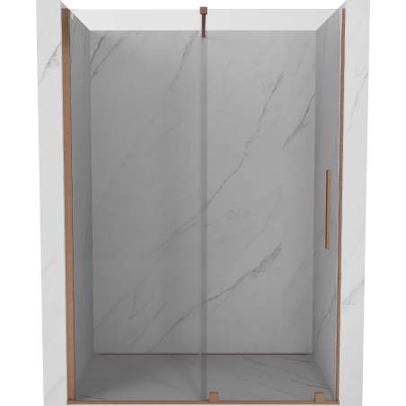 Mexen Velar Schiebeduschtür 150 cm, transparent, gebürstetes Kupfer - 871-150-000-01-65