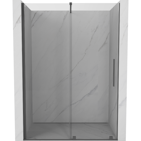 Mexen Velar schiebetür duschtür 130 cm, transparent, gun gray gebürstet - 871-130-000-01-66