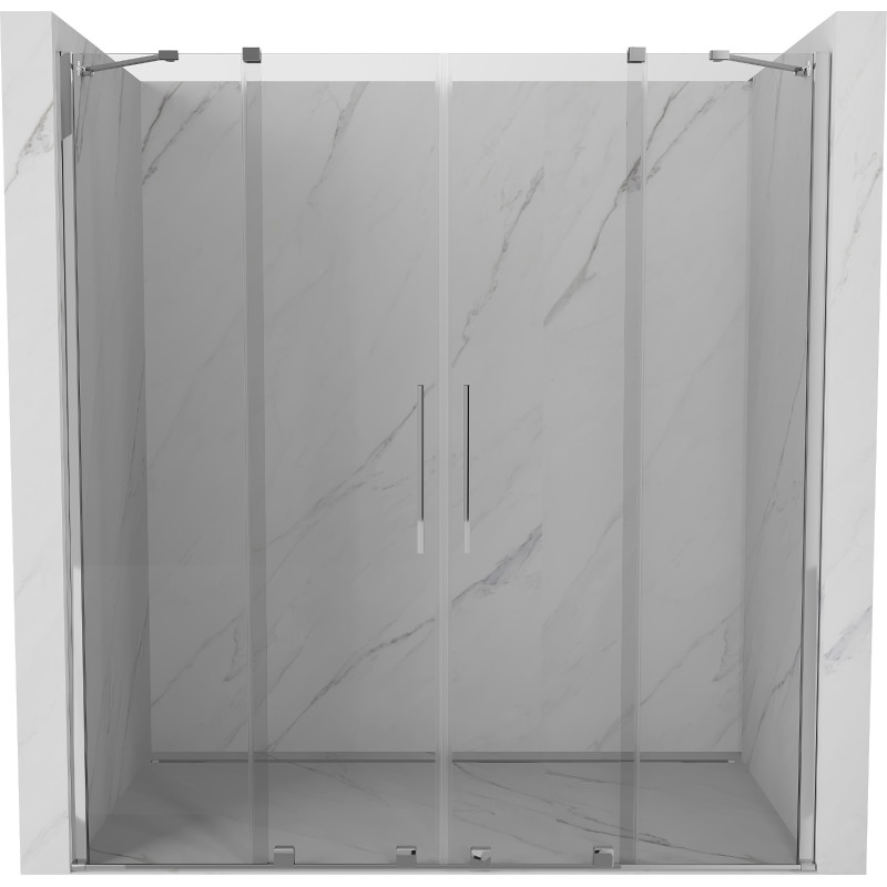 Mexen Velar Duo Schiebetüren für Dusche 200 cm, transparent, Chrom - 871-200-000-02-01