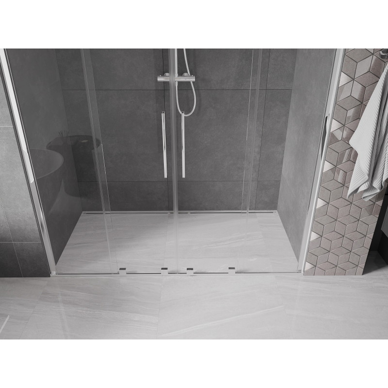 Mexen Velar Duo Schiebetüren für Dusche 200 cm, transparent, Chrom - 871-200-000-02-01