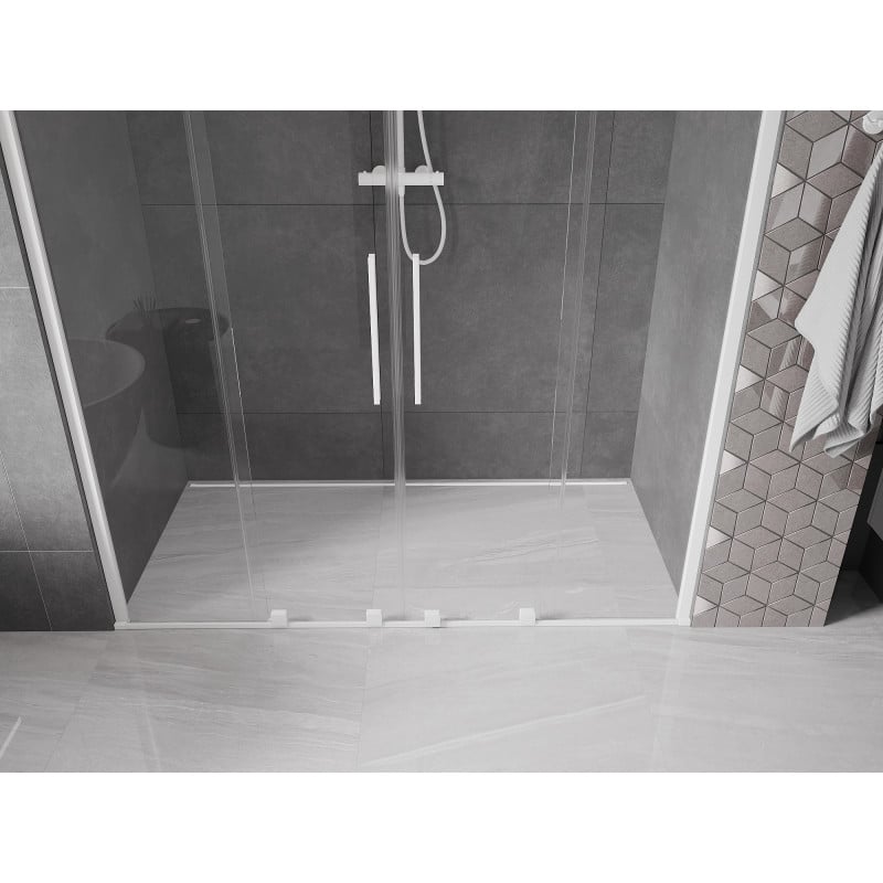 Mexen Velar Duo Schiebeduschtür 170 cm, transparent, weiß - 871-170-000-02-20