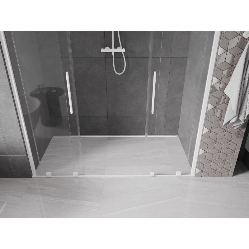 Mexen Velar Duo Schiebeduschtür 170 cm, transparent, weiß - 871-170-000-02-20