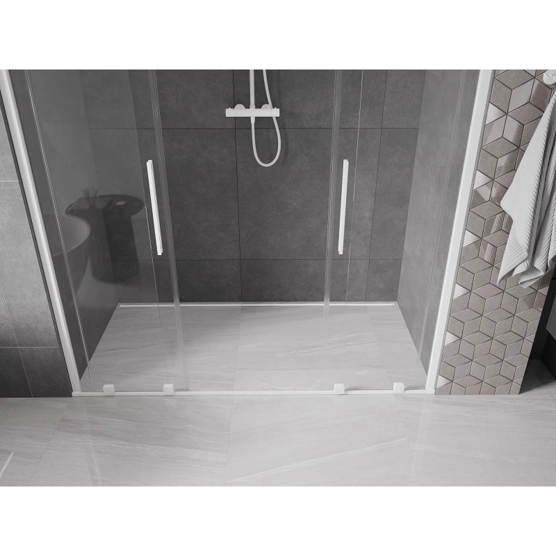 Mexen Velar Duo-Schiebetüren für die Dusche 170 cm, transparent, weiß - 871-170-000-02-20