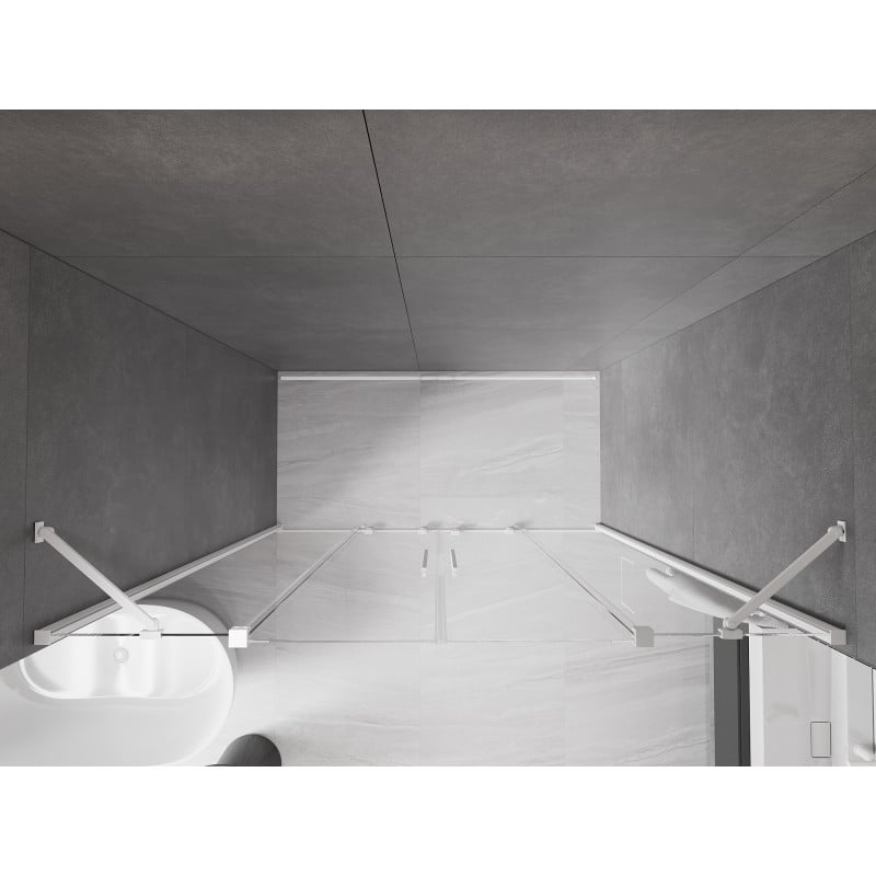 Mexen Velar Duo Schiebeduschtür 170 cm, transparent, weiß - 871-170-000-02-20