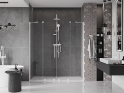 Mexen Velar Duo Schiebeduschtür 170 cm, transparent, weiß - 871-170-000-02-20