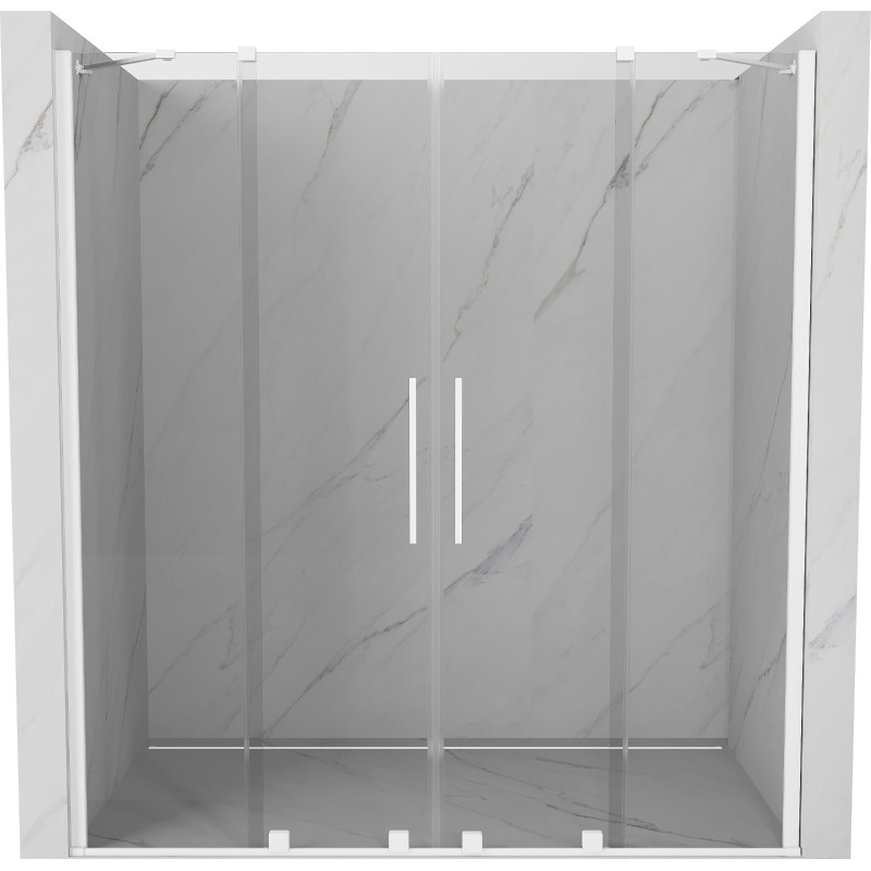 Mexen Velar Duo Schiebetür Dusche 180 cm, transparent, weiß - 871-180-000-02-20