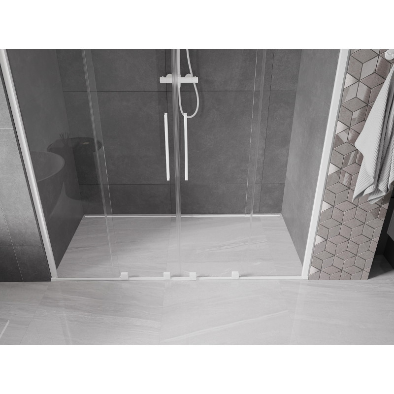 Mexen Velar Duo Schiebetüren für Dusche 200 cm, transparent, weiß - 871-200-000-02-20