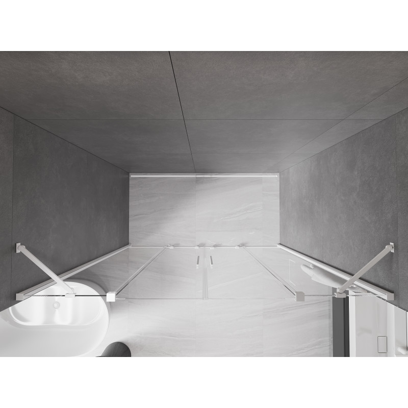 Mexen Velar Duo Schiebeduschtüren 200 cm, transparent, weiß - 871-200-000-02-20