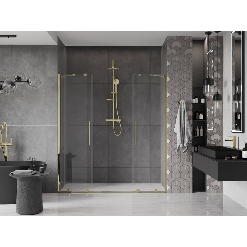 Mexen Velar Duo Schiebeduschtüren 170 cm, transparent, gold - 871-170-000-02-50