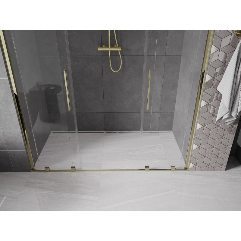 Mexen Velar Duo Schiebeduschtüren 170 cm, transparent, gold - 871-170-000-02-50