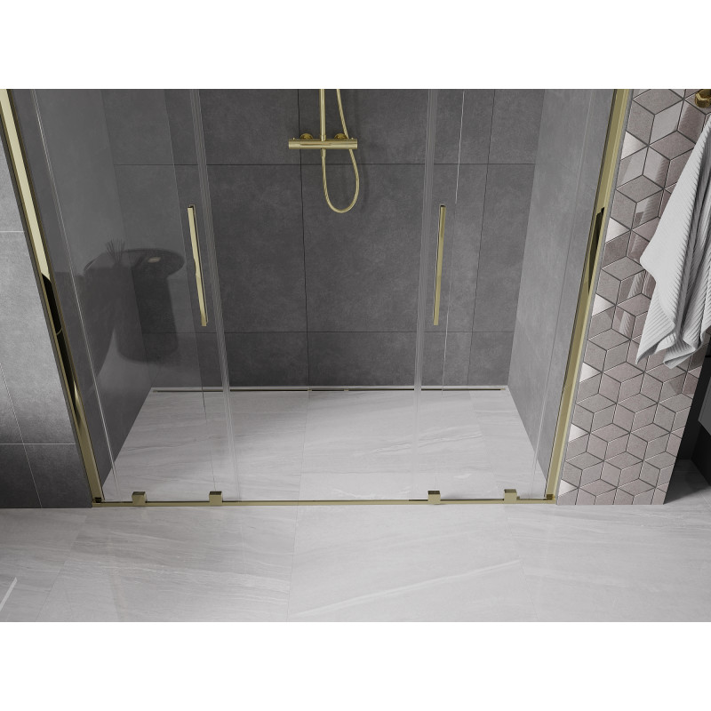 Mexen Velar Duo Schiebetür 180 cm, transparent, gold - 871-180-000-02-50