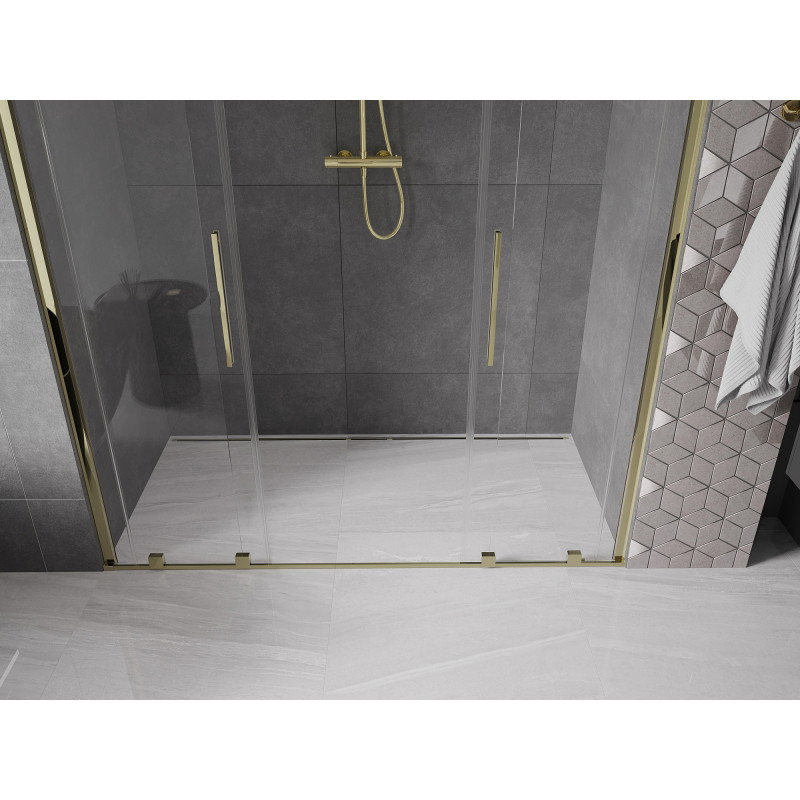 Mexen Velar Duo Schiebetüren für Dusche 180 cm, transparent, gold - 871-180-000-02-50