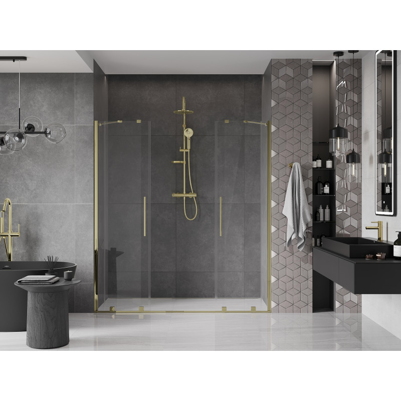Mexen Velar Duo Schiebetür 180 cm, transparent, gold - 871-180-000-02-50