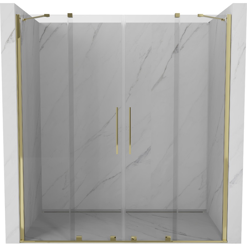 Mexen Velar Duo Schiebetüren für Dusche 200 cm, transparent, gold - 871-200-000-02-50