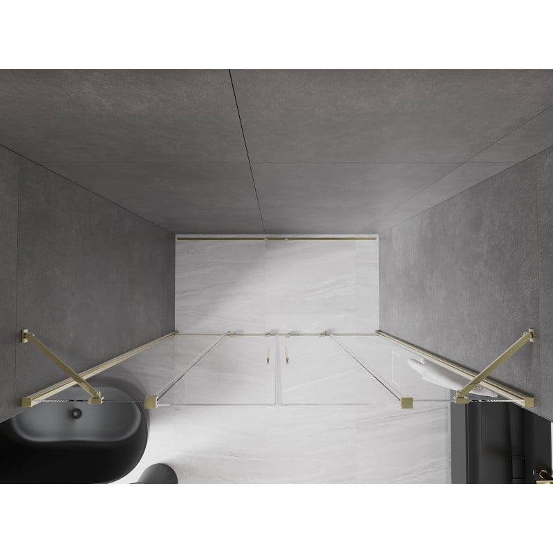 Mexen Velar Duo Schiebetür Duschwand 200 cm, transparent, gold - 871-200-000-02-50