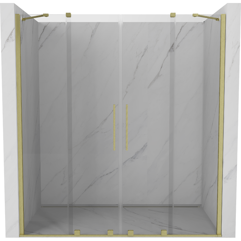 Mexen Velar Duo Schiebetüren 170 cm, transparent, gebürstet gold - 871-170-000-02-55