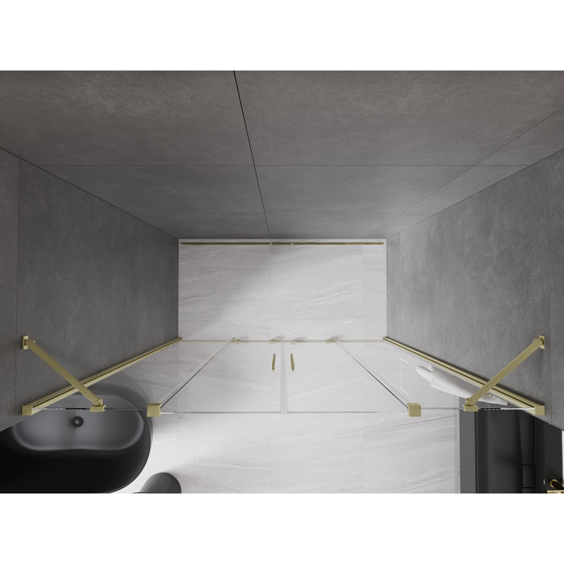 Mexen Velar Duo Schiebetüren 170 cm, transparent, gebürstet gold - 871-170-000-02-55
