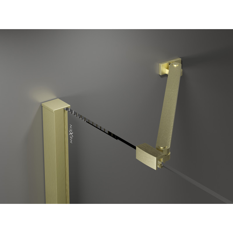 Mexen Velar Duo Schiebetüren 170 cm, transparent, gebürstet gold - 871-170-000-02-55