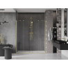 Mexen Velar Duo Schiebetür 200 cm, transparent, gebürstetes Gold - 871-200-000-02-55