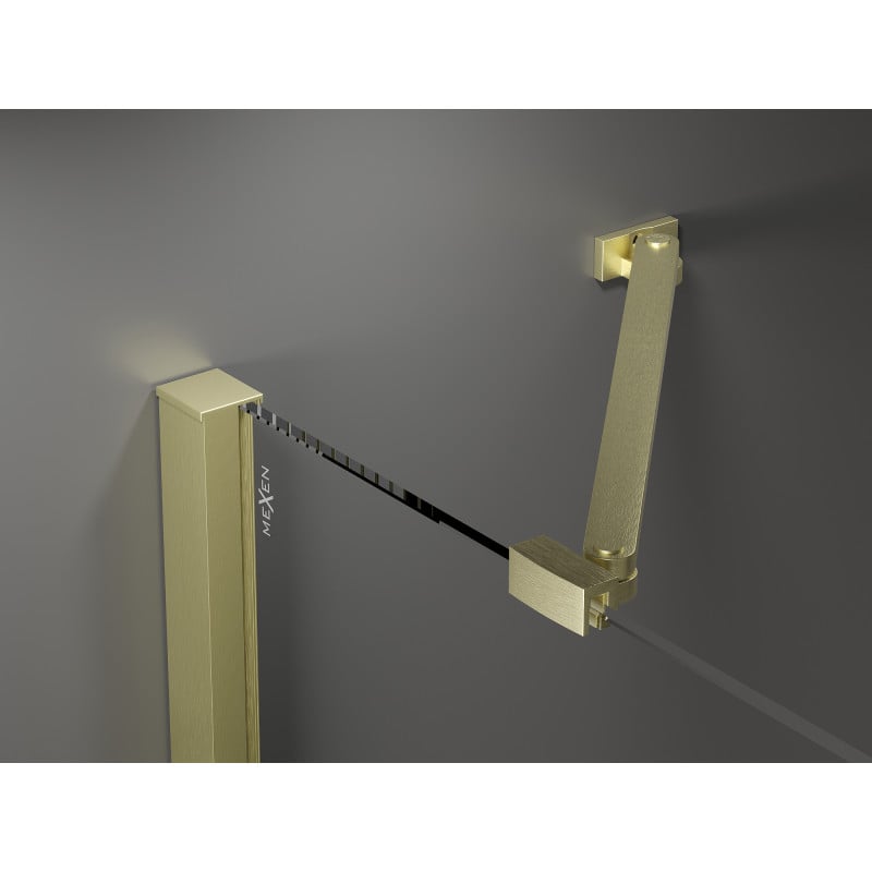 Mexen Velar Duo Schiebetür 200 cm, transparent, gebürstetes Gold - 871-200-000-02-55