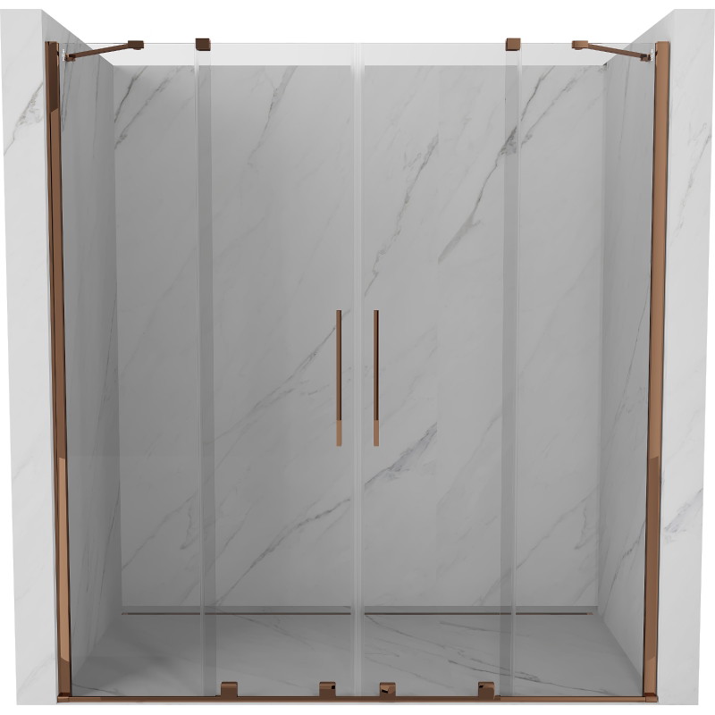Mexen Velar Duo Schiebetüren für die Dusche 170 cm, transparent, Roségold - 871-170-000-02-60