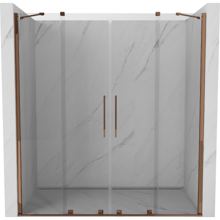 Mexen Velar Duo Schiebetür-Duschwand 170 cm, transparent, Roségold - 871-170-000-02-60