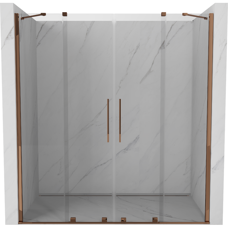 Mexen Velar Duo Schiebetür für die Dusche 180 cm, transparent, Roségold - 871-180-000-02-60