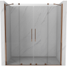 Mexen Velar Duo Schiebetür Duschwand 200 cm, transparent, Roségold - 871-200-000-02-60