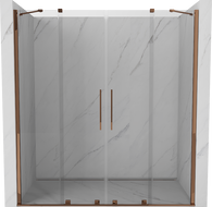 Mexen Velar Duo Schiebetür Duschwand 200 cm, transparent, Roségold - 871-200-000-02-60