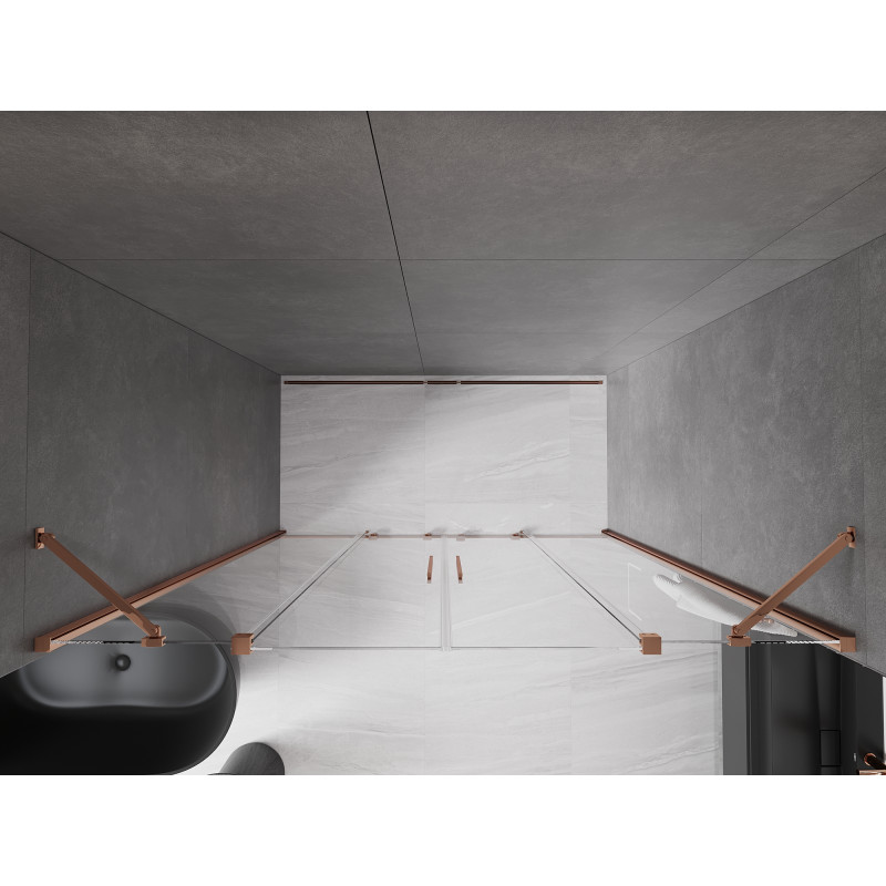 Mexen Velar Duo Schiebetür Duschwand 200 cm, transparent, Roségold - 871-200-000-02-60