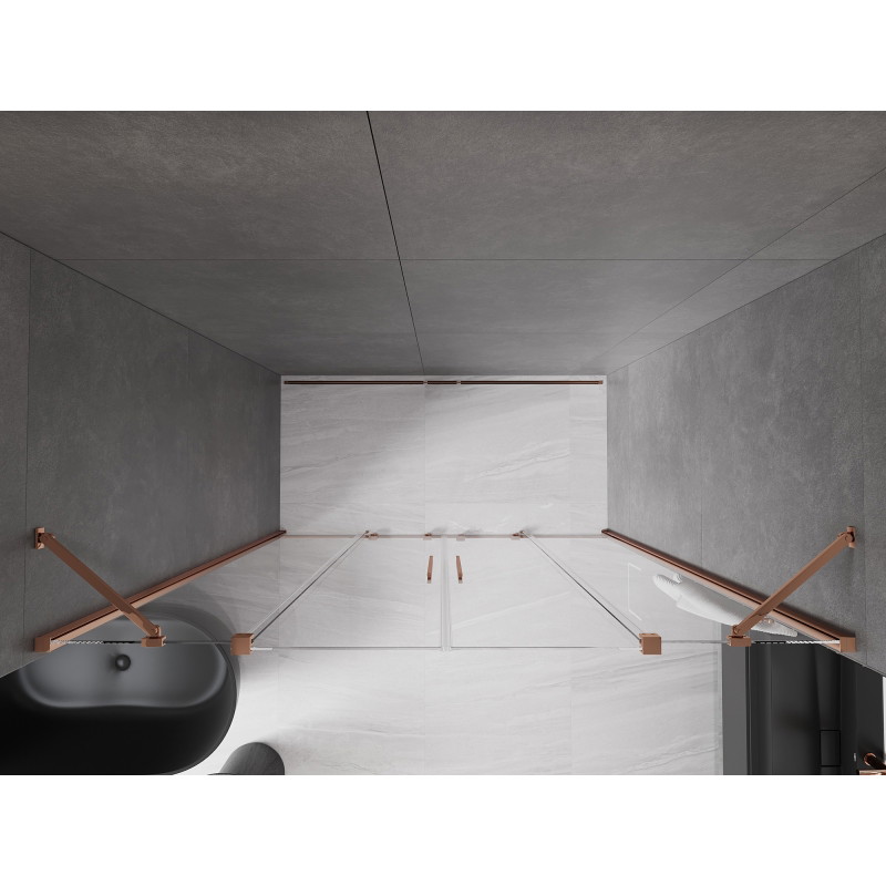 Mexen Velar Duo Schiebetüren für die Dusche 200 cm, transparent, Roségold - 871-200-000-02-60