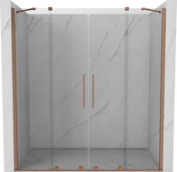 Mexen Velar Duo Schiebetür Duschtür 170 cm, transparent, gebürstetes Kupfer - 871-170-000-02-65