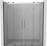 Mexen Velar Duo Schiebetür für Dusche 180 cm, transparent, gebürstetes Gun Gray - 871-180-000-02-66